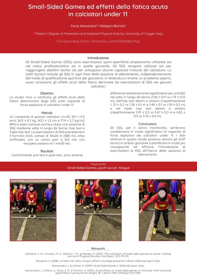 Small-Sided Games ed effetti della fatica acuta in calciatori under 11