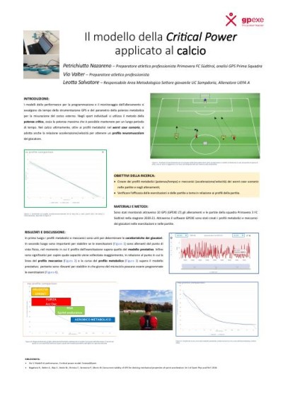 Il modello della Critical Power applicato al calcio