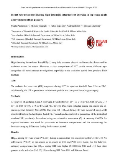 Heart rate responses during high-intensity intermittent exercise in top-class adult and young football players