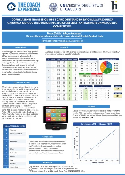 Correlazione tra session-RPE e carico interno basato sulla frequenza cardiaca (metodo di Edwards) in calciatori dilettanti durante un mesociclo competitivo