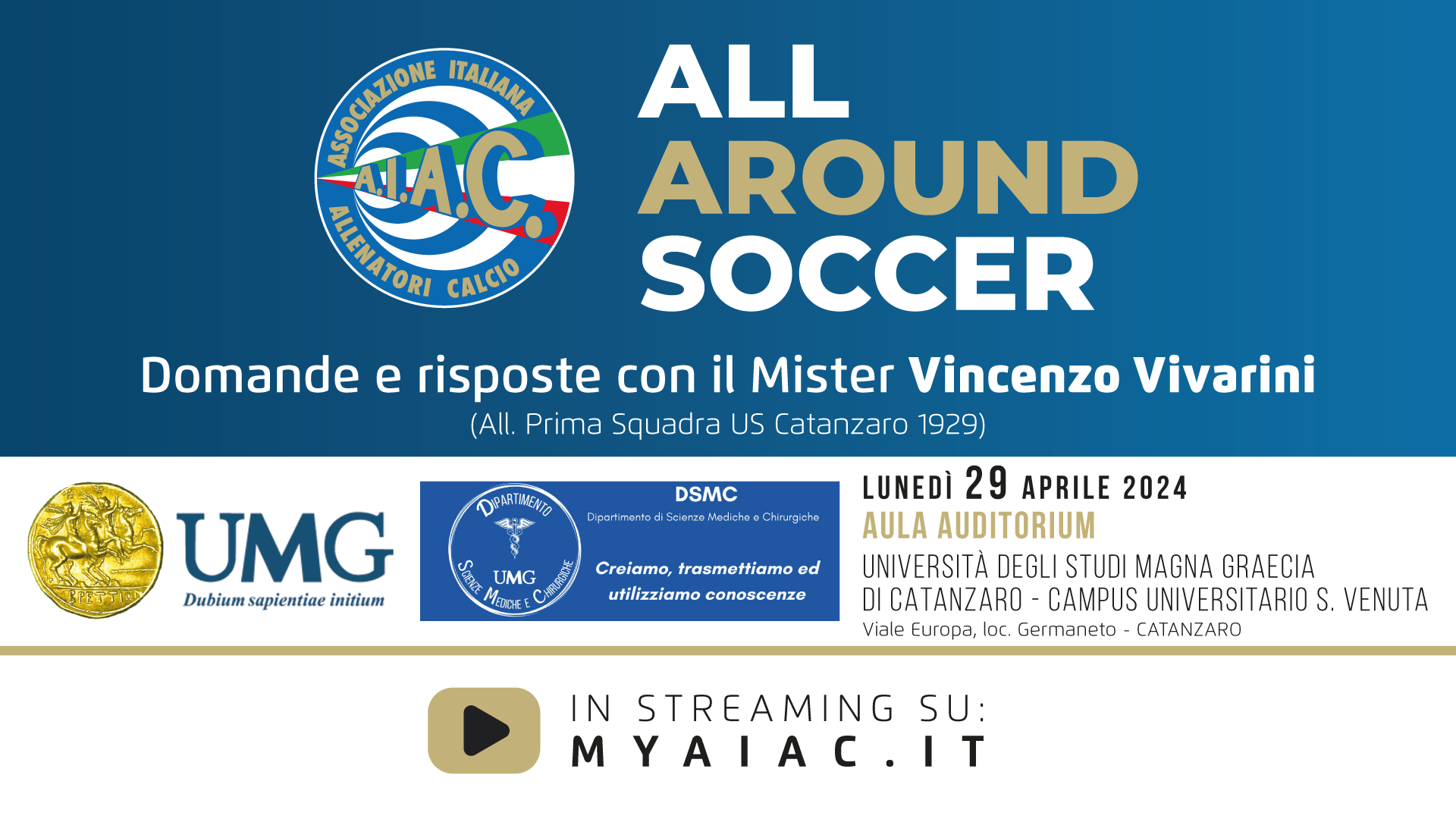 Domande e risposte con il Mister Vincenzo Vivarini - AAS 24 Catanzaro